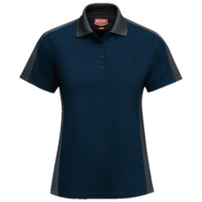 Red Kap™ Women's Performance Knit® Two-Tone Polo - Navy Blue/Charcoal Gray