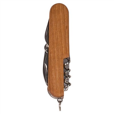 3 1/2" Wooden 8-Function Multi-Tool Pocket Knife