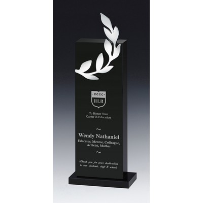 Laurel Tower Crystal Award, 9 7/8"H