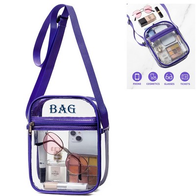 PVC Clear Purse Clear Cross-body Bag for Concerts Festivals