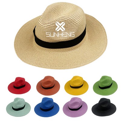 Custom Beach Summer Unisex Straw Panama Hats