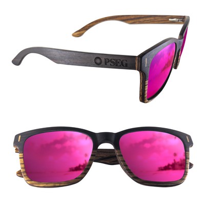 Dual Tone Wood Sunglasses with Polarized or Mirror Lens