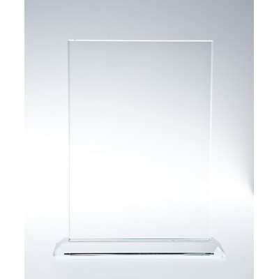 Starfire Clear Glass Vertical Rectangle W/ Base - Large