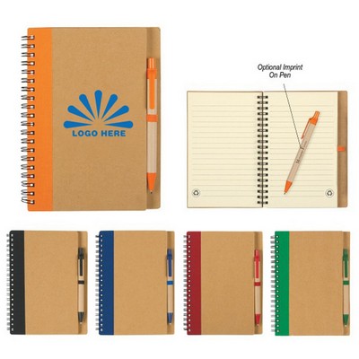 Eco-friendly Spiral Notebook with Pen