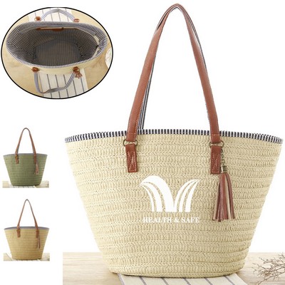 Straw Woven Tote Beach Shoulder Bag