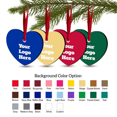 Solid Color Christmas Ornament - Heart