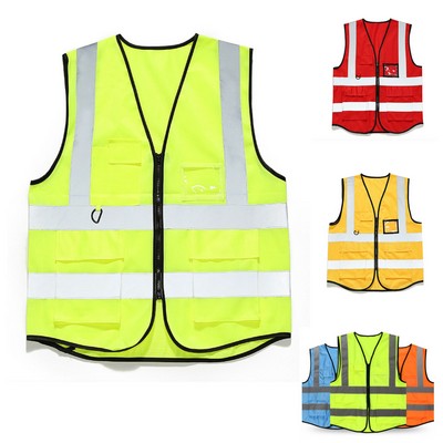 Reflective Zipper Safety Vest