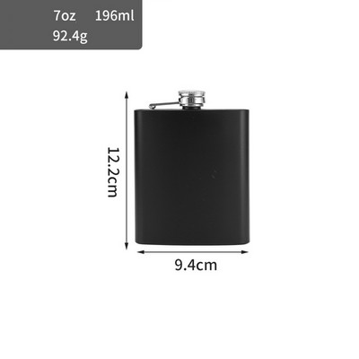 Black 7 OZ Stainless Steel Flask Women Whiskey Flask