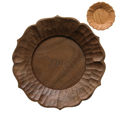 Lotus Shape Small Wooden Plate