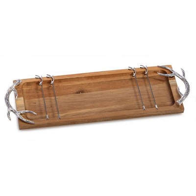 Acacia Foodie Bite Tray Antlers