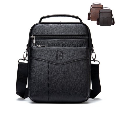 Genuine Leather Outdoor Business Men's Crossbody Bag