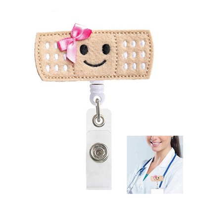 Adhesive Bandage Shaped Felt Embroidery Pull Reel/Badge Reel