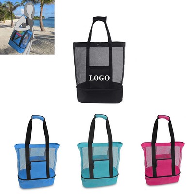 Beach Tote Bag with Cooler Compartment