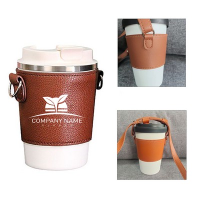 PU Leather Cup Sleeve with Chain