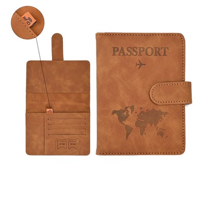 Leather Map Passport Wallet