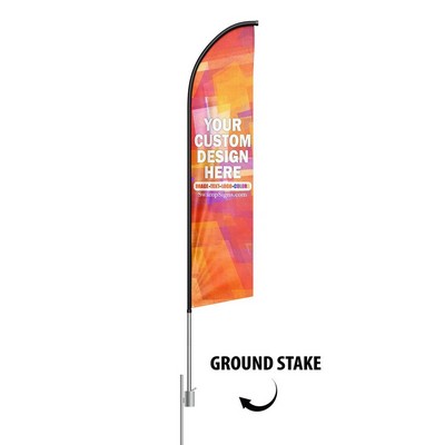 11' Custom Feather Flag Kit-Double Sided With Spike Base