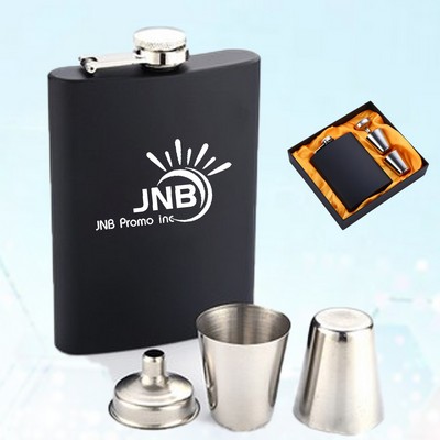 7 oz Stainless Steel Wine Flask Set