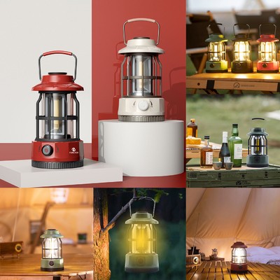 Rechargeable Camp Light Retro Design Portable Waterproof LED Lantern Outdoor Tent Bulb