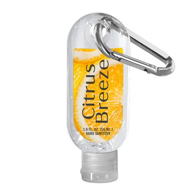 1.9 oz. Clear Sanitizer with Carabiner Hook