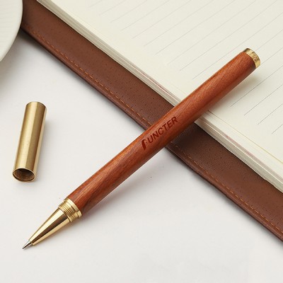 Luxury Wooden Pen with Pen Cap Wooden Pen Business Journaling Black Ink Pen