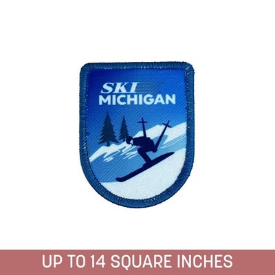 Sublimated Patch (Iron-On) Up To 14 Sq. In. w/ Merrowed Edge (4-ply)