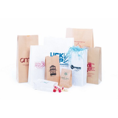 Flat Bottom S.O.S. Natural Kraft Paper Bags (6-1/4"x 3-7/8"x 12-1/2")