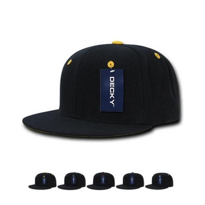 Decky Snapback Cap w/Accent Flat Bill