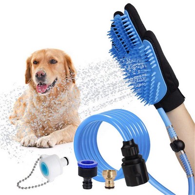 3-in-1 Dog Bath Brush, Hair Remover, and Massager