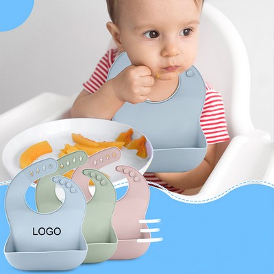 Silicone Baby Bib with Adjustable Neck Band