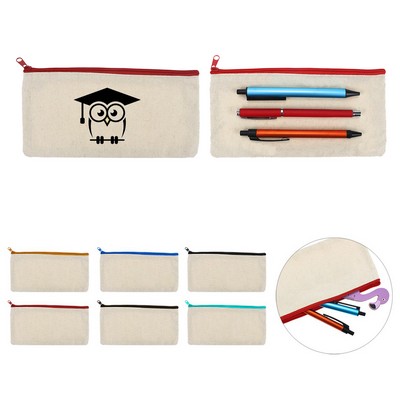 Cotton Canvas Zipper Pouch