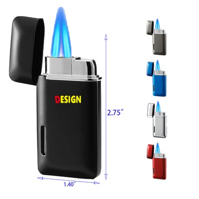 Mini Torch Lighter Butane Refillable Double Flame Butane Lighter with Visible Window