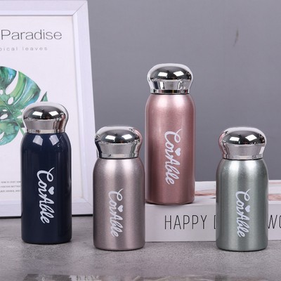 7.4oz/220ML 304 Stainless Steel Mini Insulated Water Bottle With Screw-on Lid Portable Vaccum Mug