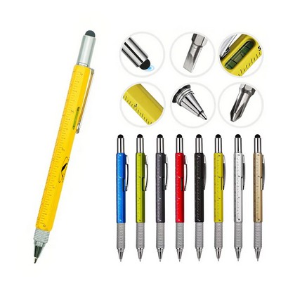 6 in 1 Multitool Stylus Ballpoint Pen with Ruler