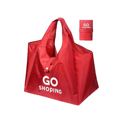 Solid Color Shoulder Square Folding Shopping Bag