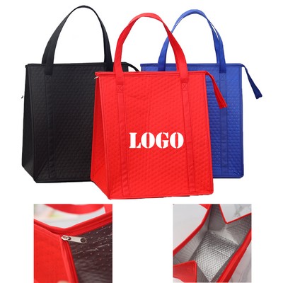 Embossed Spot Non-Woven Lunch Insulation Tote Bag