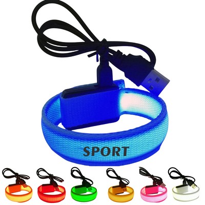 Nylon Light-Up Bracelet with USB