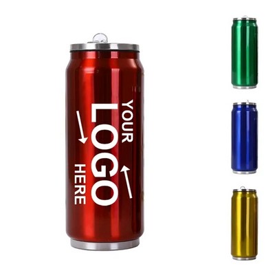 Portable Can Thermos Cup With Straw