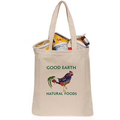 Canvas Grocery Bags with 22" Handles, 10oz