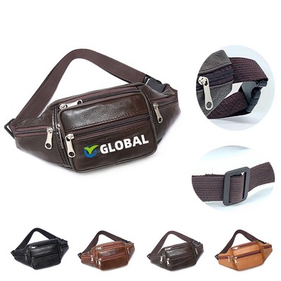 Waterproof Leather Waist Bag