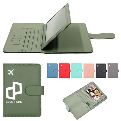 Travel Rfid Blocking Cards Wallet W/ Magnetic Closure