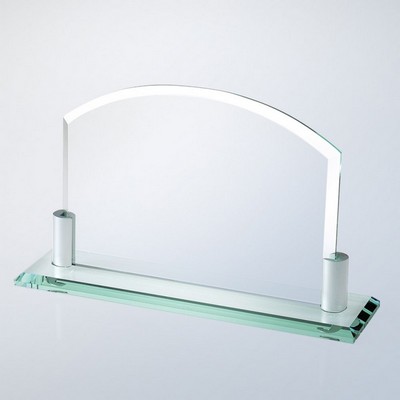 Small Horizontal Arch Award W/ Aluminum Holder Base