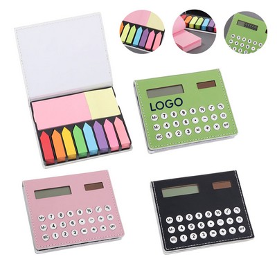 Flip-Top Solar Calculator Cover Boxed Sticky Notes