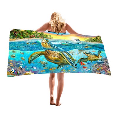 28"X 56" Sublimation Microfiber Sand Proof Beach Towel