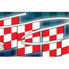 30' Red & White Checkered Rectangle Pennant String