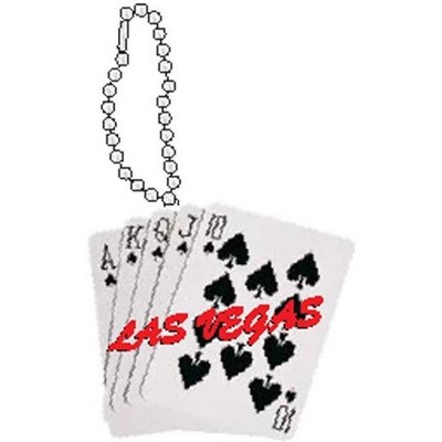 Spades Royal Flush Key Chain w/ Black Back (4 Square Inch)