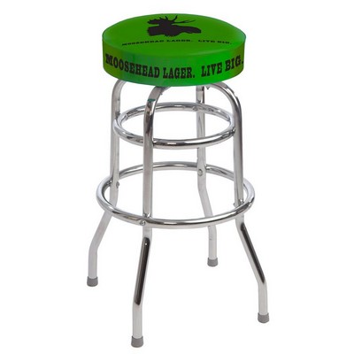 Double Ring Swivel Bar Stool w/Logo- Seat Top & Side