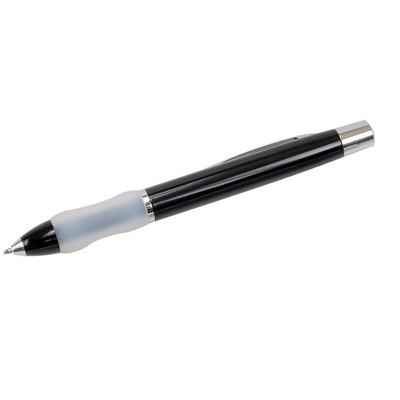 Black Lacquer Ballpoint Pen w/Rubber Grip