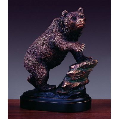 Bear on Rock Trophy w/Oblong Base (4.5"x6")