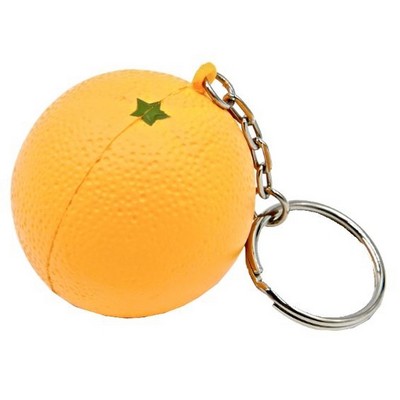 Orange Key Chain Stress Reliever Squeeze Toy