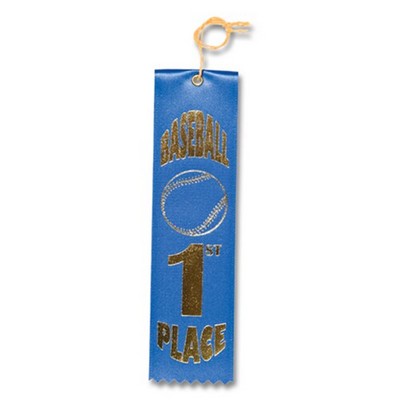 2"x8" 1st Place Stock Baseball Carded Event Ribbon